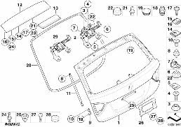 SINGLE COMPONENTS FOR TRUNK LID diagram for BMW 3 Series E91 LCI 320i