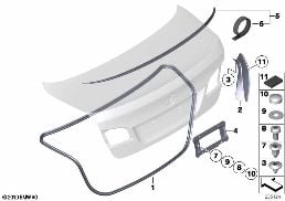 MOUNTING PARTS, TRUNK LID diagram for BMW 5 Series F10 LCI 550i