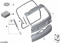Portellone posteriore diagram for BMW X5 E70 4.8i