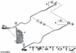 Výměník tepla/vedení chladiče přev.oleje diagram for BMW X3 F25 35iX
