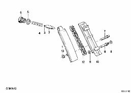 正时机构正时链 diagram for BMW 5 Series E28 M535i