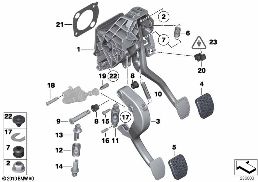 PEDAL ASSEMBLY, MANUAL TRANSMISSION diagram for BMW 5 Series F11 LCI 518d