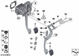 PEDAL ASSEMBLY, MANUAL TRANSMISSION diagram for BMW 5 Series F11 LCI 518d