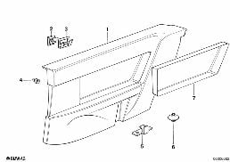 Zijbekleding achter diagram for BMW 8 Series E31 850Ci