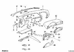 Bekleding instrumentenpaneel diagram for BMW 8 Series E31 850Ci