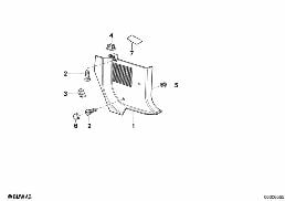 Bekleding zijdelings voetruimte diagram for BMW 8 Series E31 850Ci