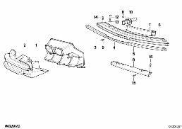 Draagbalk bumpers voor/luchtgeleidings diagram for BMW 8 Series E31 850Ci