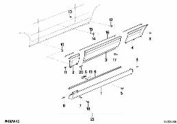 M-afdeklijst dorpel / wielkuip diagram for BMW 3 Series E30 320i
