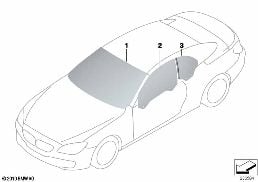 GLAZING diagram for BMW 6 Series F12 650iX