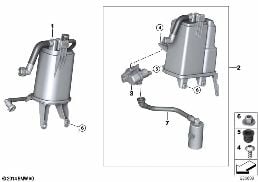 Filtro di carbone attivo/aeraz.carburant diagram for BMW X5 E70 4.8i