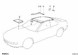 Dakhemel / Handgreep diagram for BMW 8 Series E31 850Ci