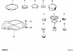 Afsluitdeksel/afsluitdop diagram for BMW 8 Series E31 850Ci