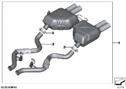 M Performance systém tlumiče hluku diagram for BMW 3 Series E90 LCI M3