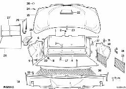 Bagageruimtebekleding diagram for BMW 8 Series E31 850Ci