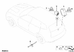 Système d'aide au stationnement (PDC) diagram for BMW X3 E83 LCI 2.0d