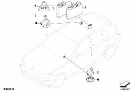 PARK DISTANCE CONTROL (PDC) diagram for BMW 1 Series E88 125i