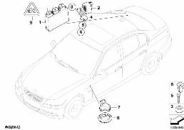 PARK DISTANCE CONTROL (PDC) diagram for BMW 3 Series E90 LCI 335i
