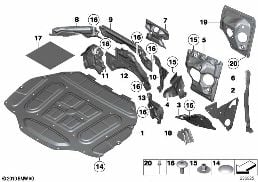 Insonorización delantera I diagram for BMW 7 Series F02 740Li