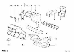 Luchtgeleiding diagram for BMW 8 Series E31 850Ci