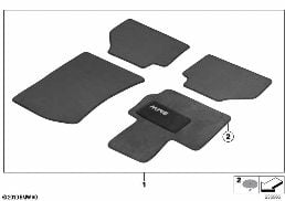 フロア マット Velours diagram for BMW X3 F25 20dX
