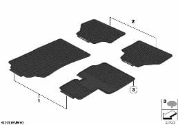 足元マット 全天候 diagram for BMW X3 F25 20dX