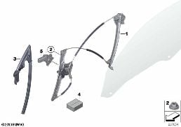 DOOR WINDOW LIFTING MECHANISM FRONT diagram for BMW 6 Series F12 650iX
