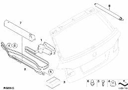 TRUNK LID HYDRAULIC PARTS diagram for BMW 5 Series E61 530d