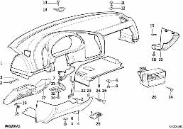 TRIM PANEL DASHBOARD diagram for BMW 3 Series E36 323i