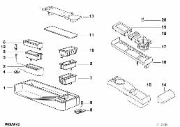 CENTER CONSOLE CUBBIES diagram for BMW 3 Series E36 323i