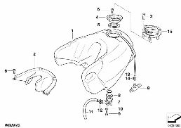 FUEL TANK MOUNTING PARTS diagram for BMW E169 (F 650, F 650 ST) F 650 97 (0162)