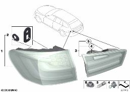 Arka lamba diagram for BMW 5 Series F11 528i
