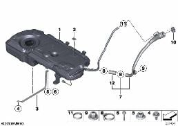 Kraftstoffbehälter / Befestigungsteile diagram for BMW MINI Paceman R61 Cooper
