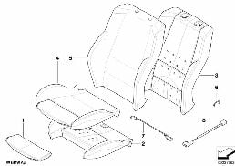 SEAT, FRONT, UPHLSTRY, COVER, SPORT SEAT diagram for BMW X3 E83 2.5i