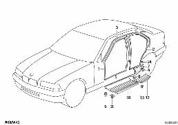 EDGE PROTECTOR / TRIM FOR ENTRY diagram for BMW 3 Series E36 323i