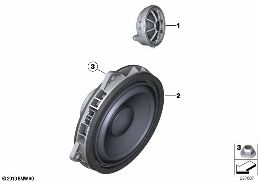 Onderdelen deur voor top-hifi-systeem diagram for BMW 6 Series F13 650iX 4.4