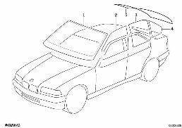 GLAZING diagram for BMW 3 Series E36 323i