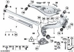 REAR AXLE SUPPORT/WHEEL SUSPENSION diagram for BMW Z4 E89 30i