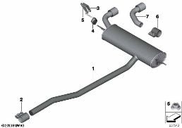 Abgasanlage hinten diagram for BMW MINI Paceman R61 Cooper