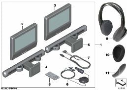 DVD SYSTEM TABLET diagram for BMW MINI Countryman F60 Cooper