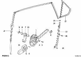DOOR WINDOW LIFTING MECHANISM REAR diagram for BMW 3 Series E36 323i