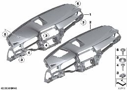 Revestimiento cuadro de instrumentos diagram for BMW 7 Series F02 740Li