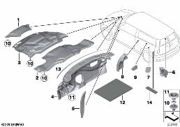 SOUND INSULATION diagram for BMW MINI Clubman R55 LCI Cooper S