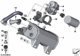 ACTIVATED CHARCOAL FILTER/MOUNTING PARTS diagram for BMW X3 F25 35iX