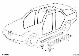 EDGE PROTECTION/COVERINGS ROCKERS diagram for BMW 5 Series E34 M5