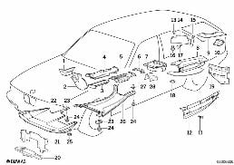 HEAT INSULATION diagram for BMW 5 Series E34 M5