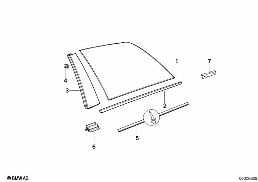 SIDE WINDOW, FIXED POSITION diagram for BMW 5 Series E34 M5
