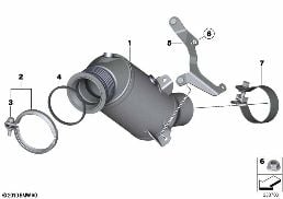 ENGINE-SIDE CATALYTIC CONVERTER diagram for BMW X3 F25 35iX