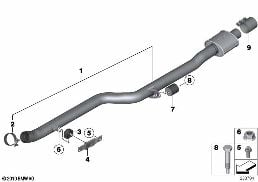 FRONT MUFFLER diagram for BMW X3 F25 35iX