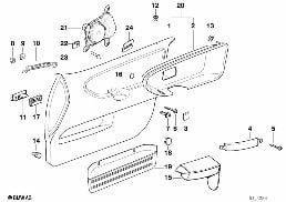 INDIVIDUAL DOOR TRIM PANEL, CLOTH, FRONT diagram for BMW 3 Series E36 320i