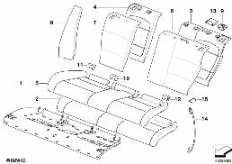 Κάθισ.πίσ.ταπετ.+επένδ.φόρτ.αντ.μεγ.μήκ. diagram for BMW 3 Series E46 316ti